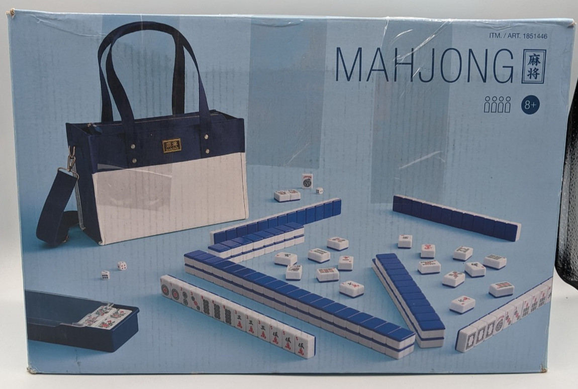 Mahjong Tile Set with Storage Boxes 166pc Oversized Tiles Board Game NOB