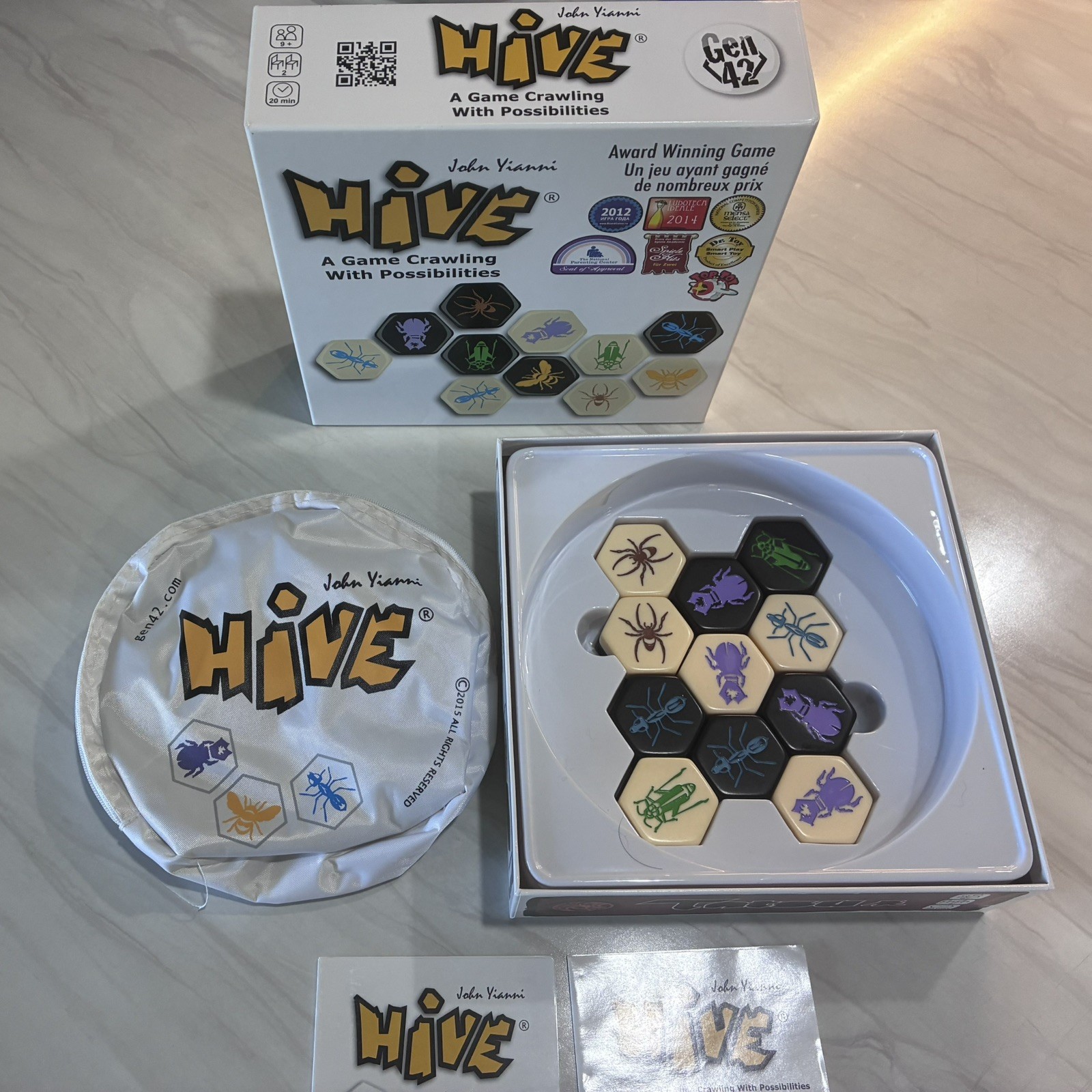 Hive “A Game Crawling With Possibilities”by John Yianni Complete In Box