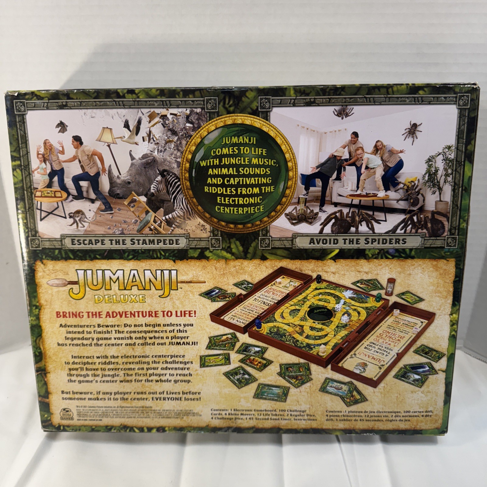 Jumanji Deluxe Replacement Parts Board Instructions Box No Pieces Tested Works