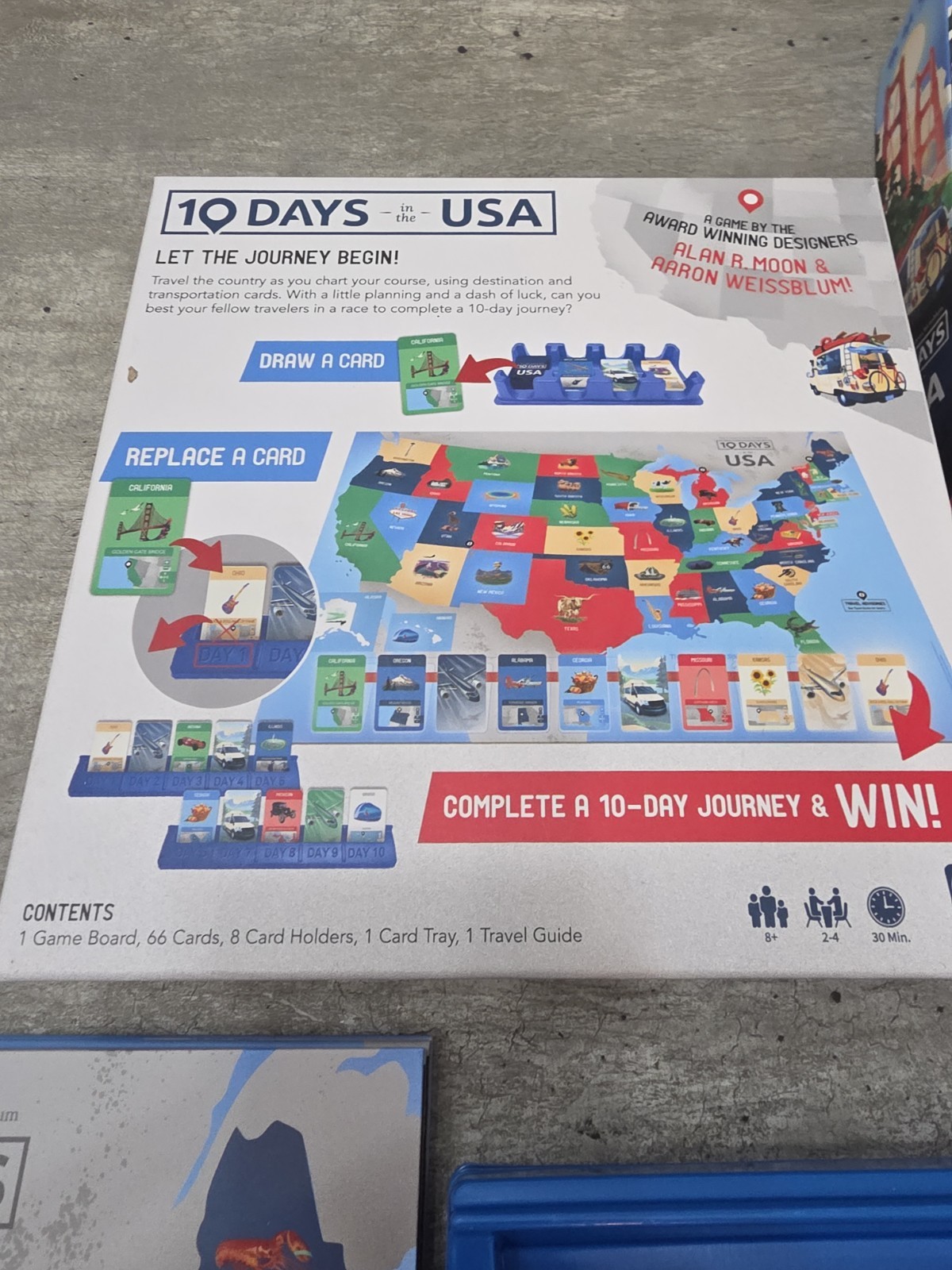 USAopoly 10 Days in The USA Family Road Trip Board Game Learn About US America