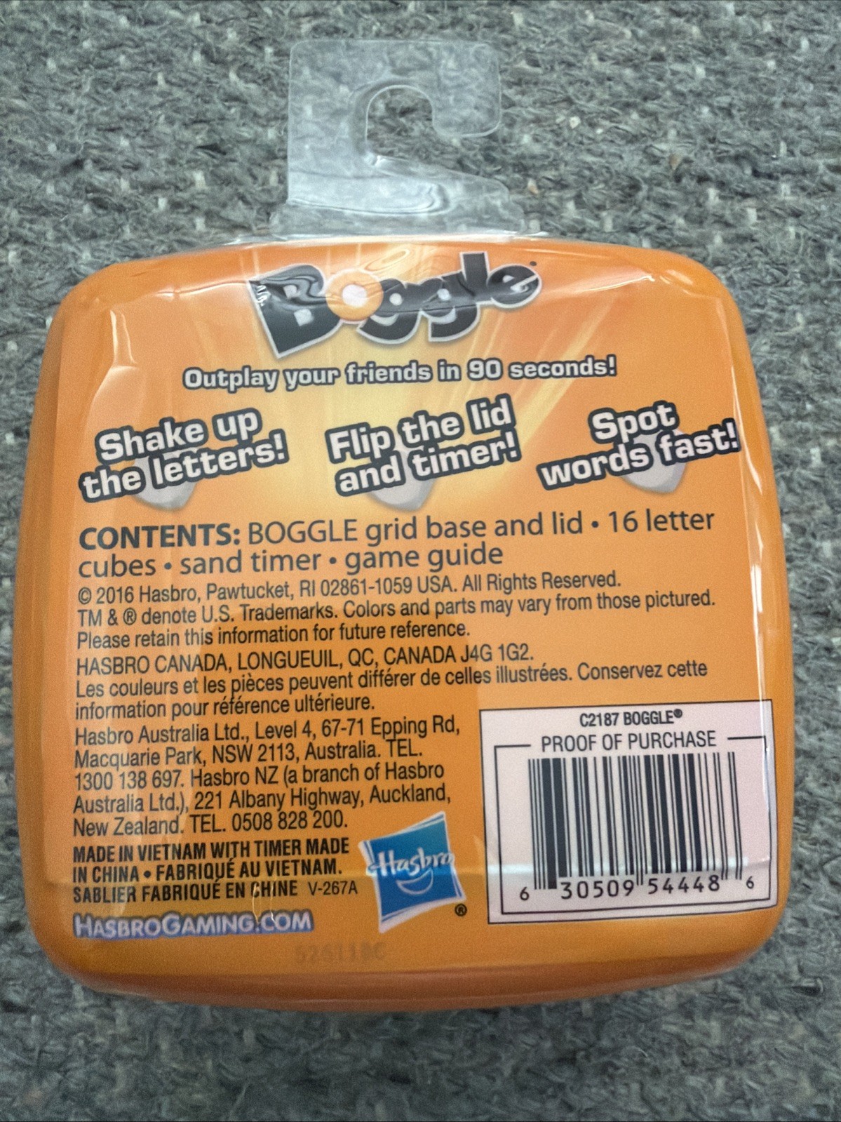 NEW Hasbro Boggle Classic Family Game Portable Word Search for 1 or more players