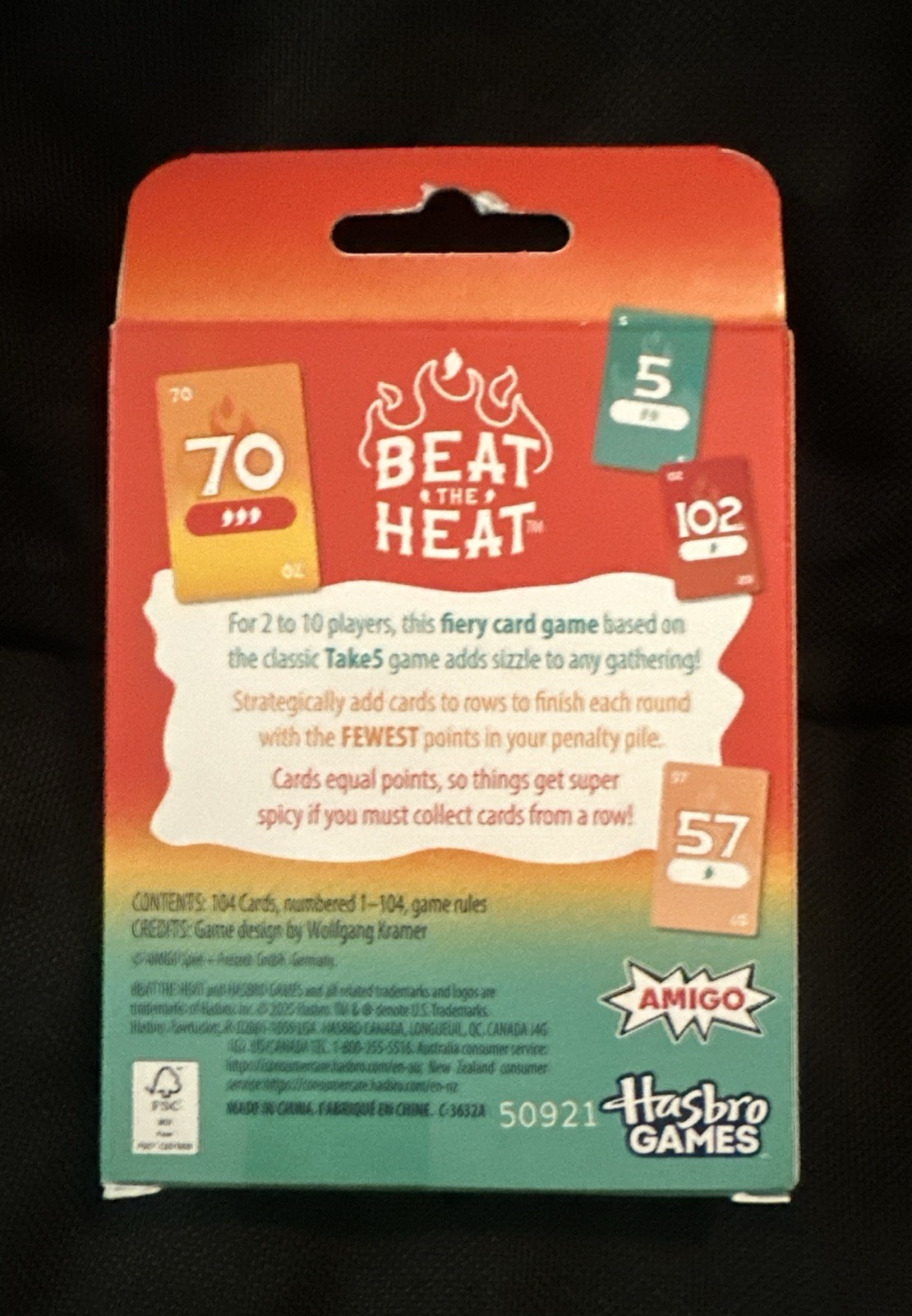 Beat The Heat Card Game Family Strategy Card Game Wolfgant Kramer 6 Nimmt Take 5