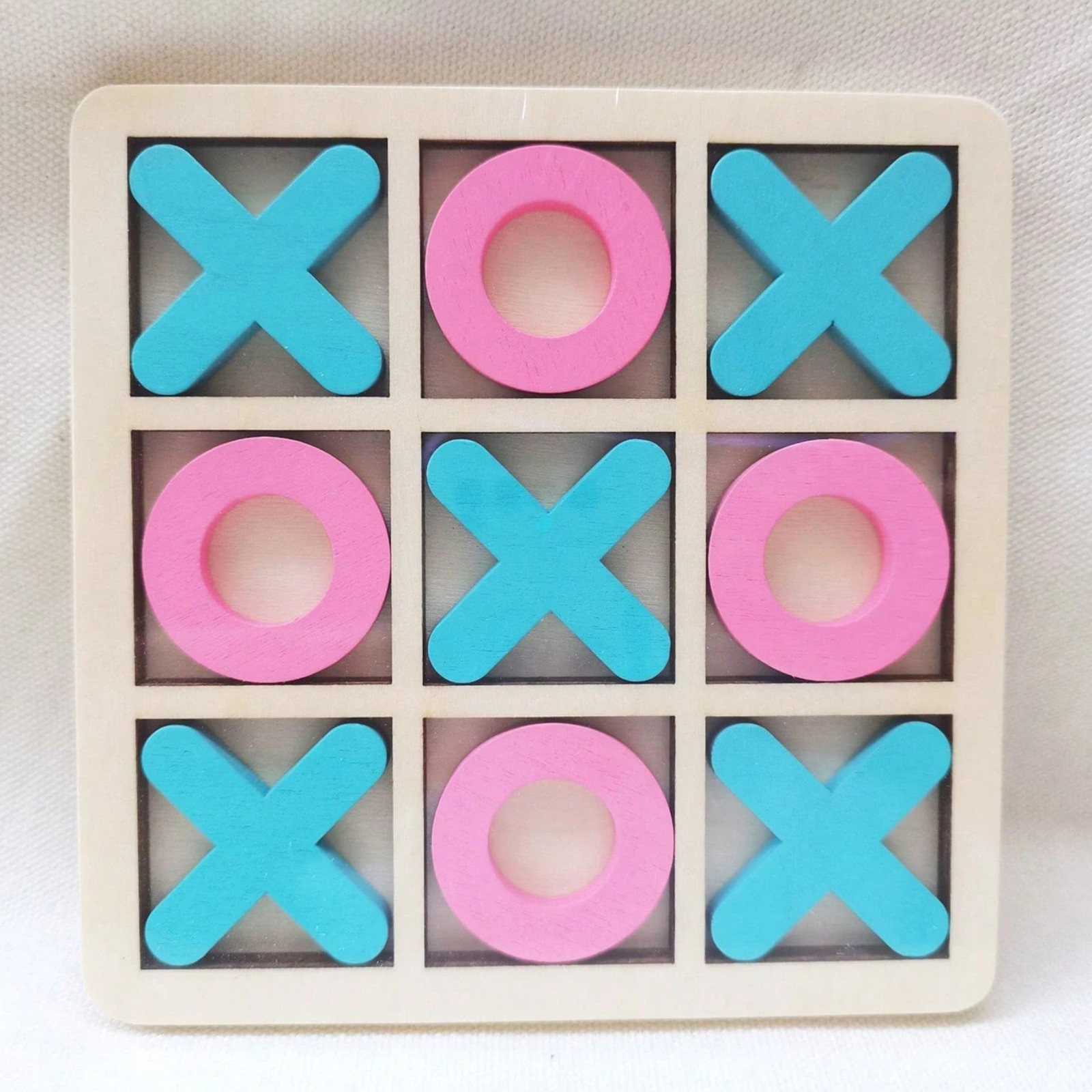 Wooden Tic Tac Toe Game Classical Kids Educational Puzzle Travel Board Toy Set
