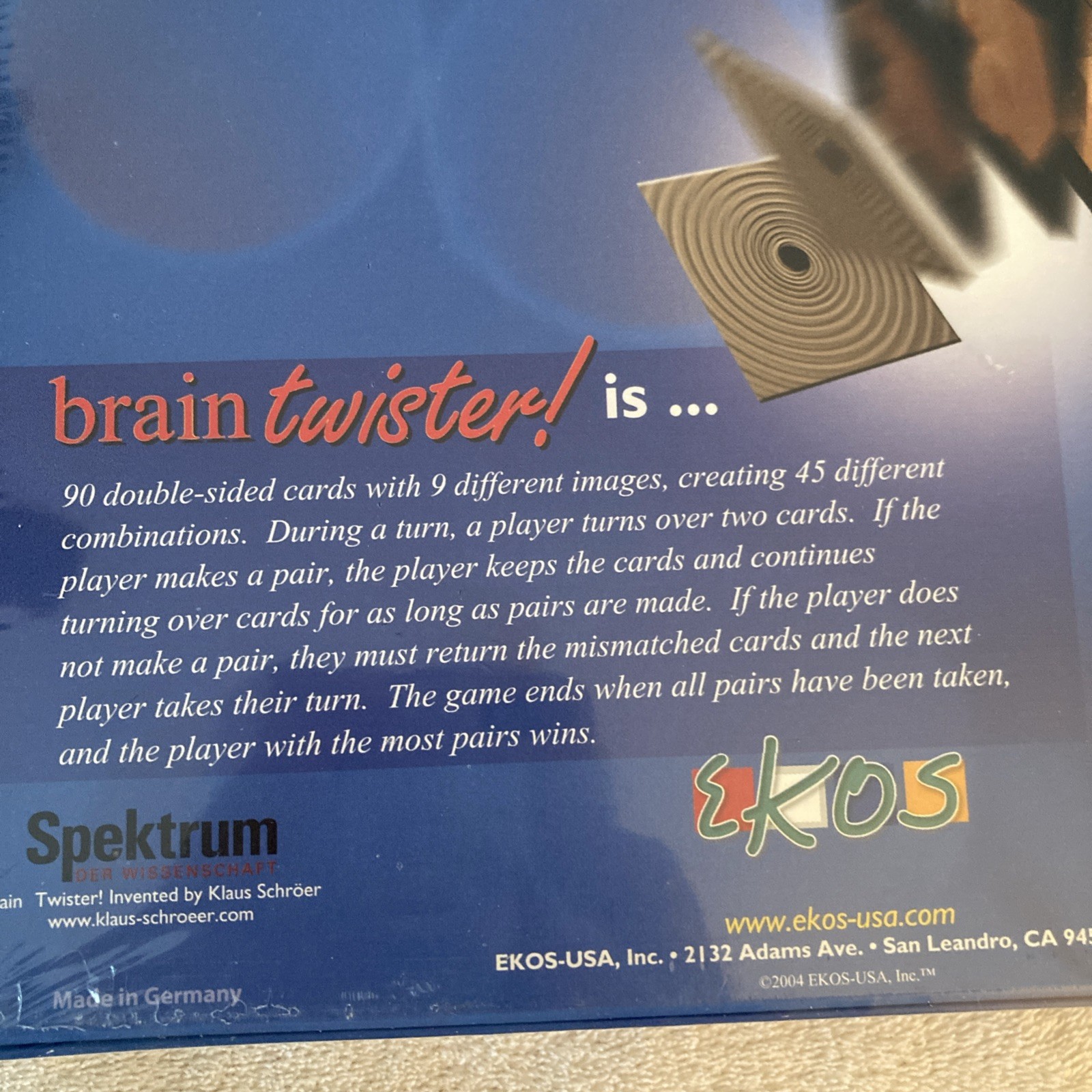 eMEMO Brain Twister Double Sided Photographic Tile Matching Game 2004 New Sealed