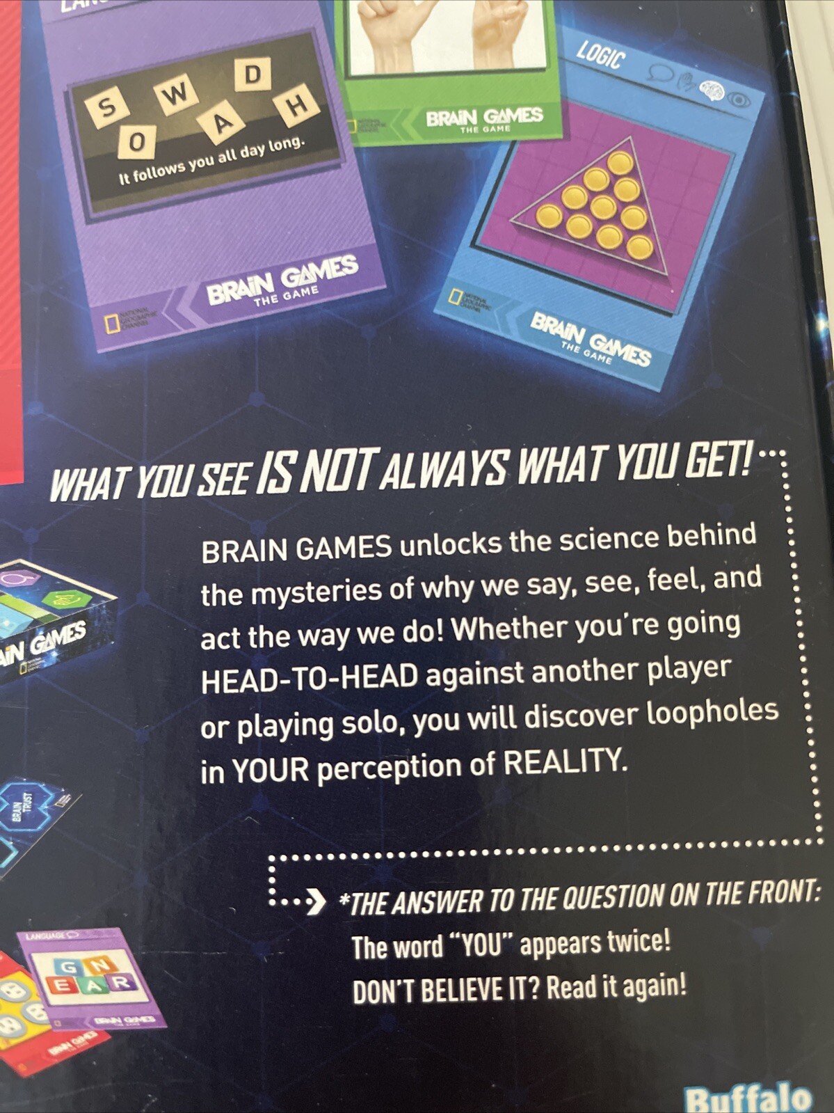 Brain Games The Game -NATIONAL GEOGRAPHIC -Brand New -Buffalo Games