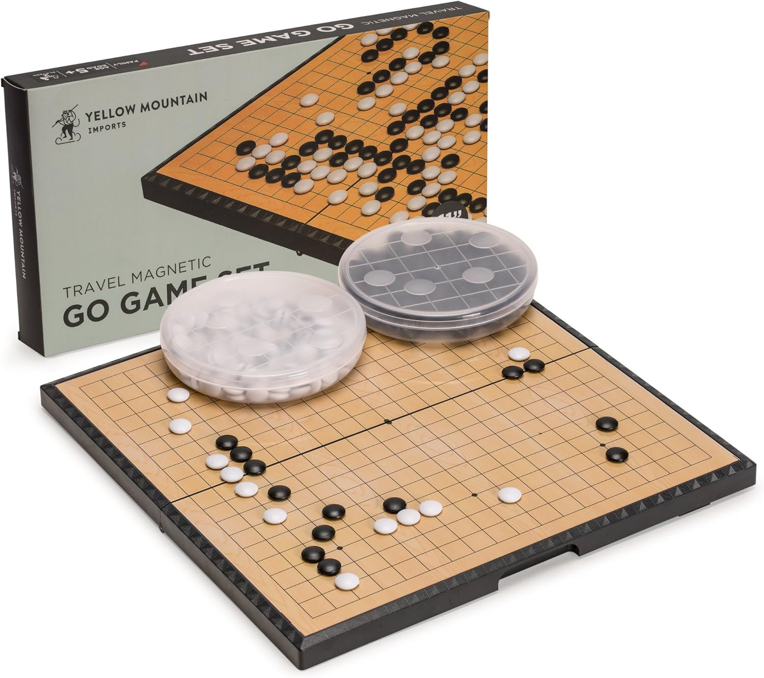 Magnetic Go Game Set with Single Convex Magnetic Plastic Stones and Go Board, 11