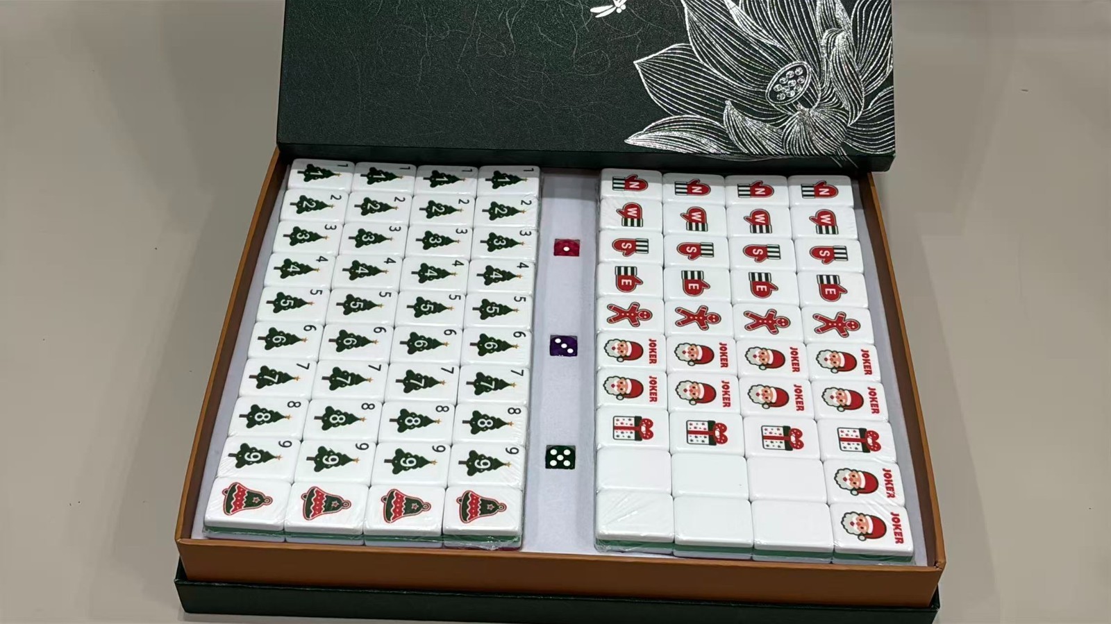 160 Christmas-themed American Mahjong set 4-layer acrylic American Mahjong tiles