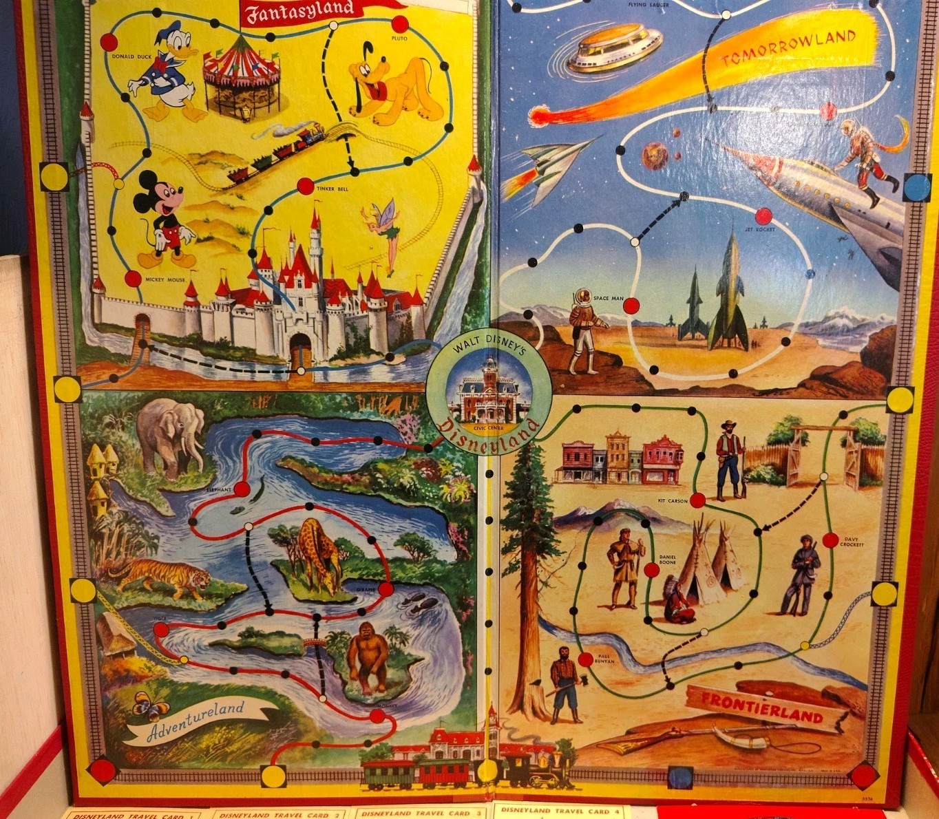 Vintage Walt Disney’s Disneyland Board Game 1954 Transogram Made In USA
