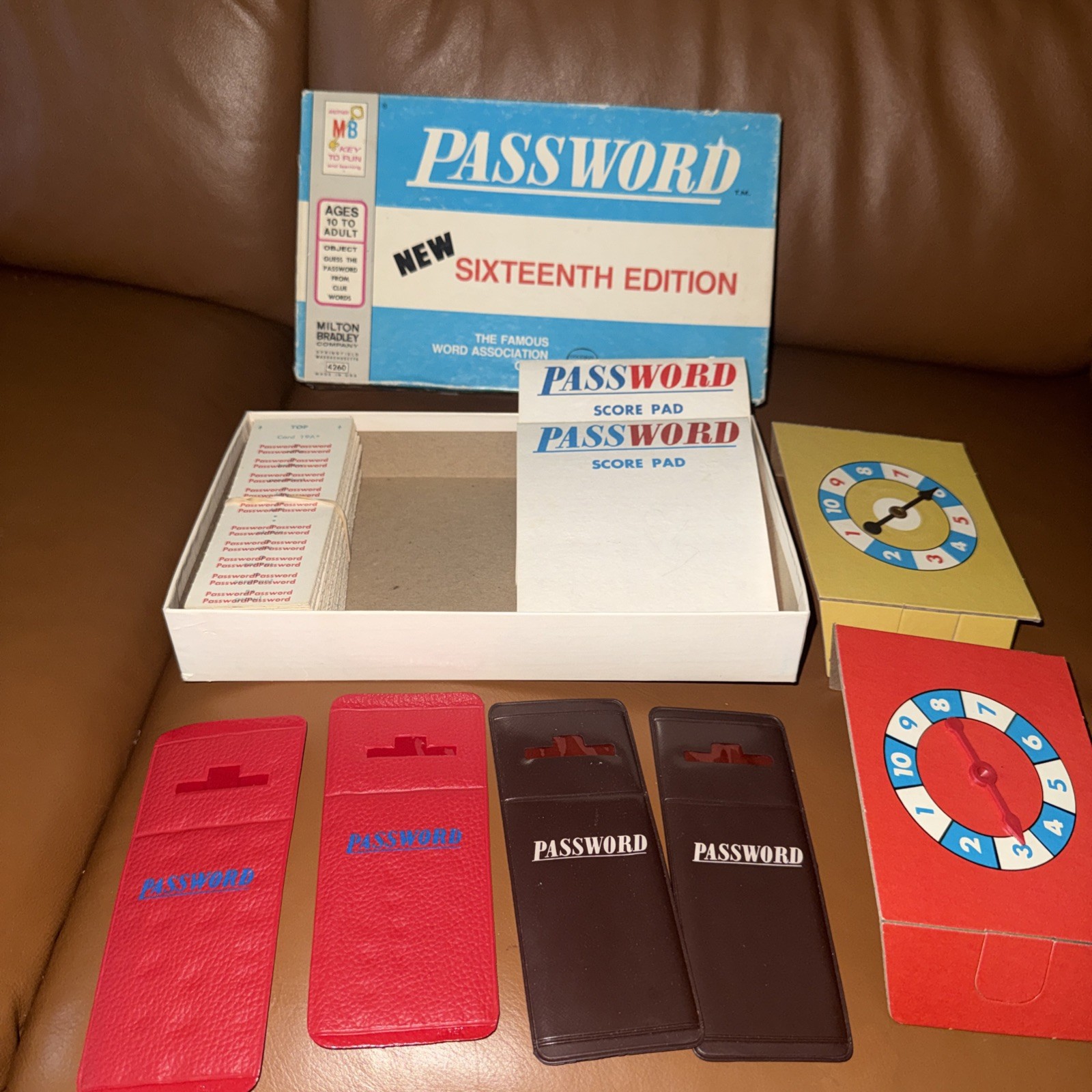 Vintage Password Game 16th Edition Milton Bradley Complete w/ Card Decks Spinner