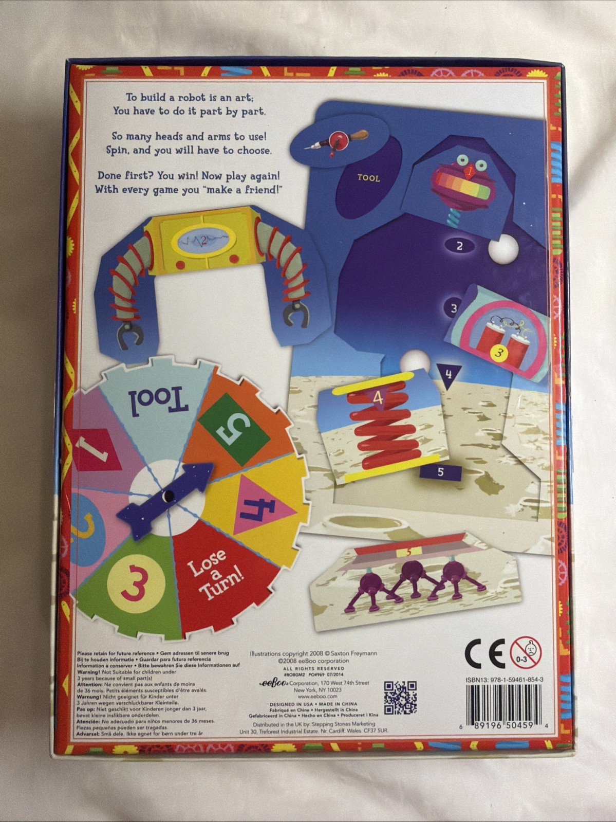 Eeboo Build a Robot Spinner Board Game – 100% Complete