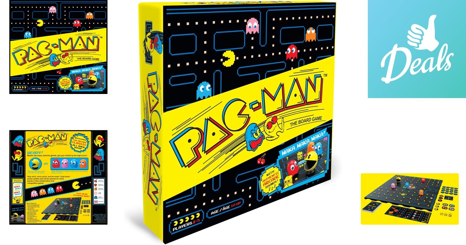 Collaborative Pac-Man Board Game: Electronic Pawn, Classic Waka Sounds, Ages 10+