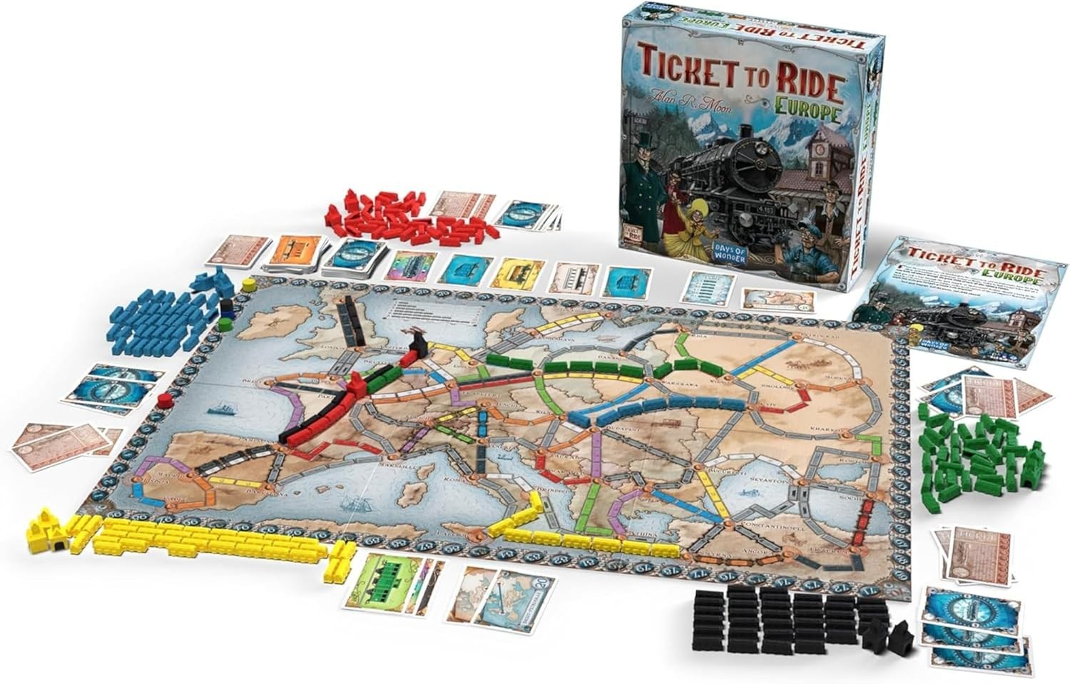 European Railway Strategy Board Game Family Adventure Train Game 2-5 Players