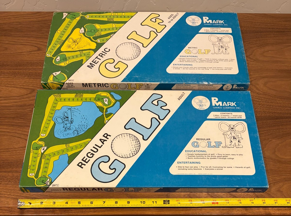 2 Vintage 1978 GOLF Board Game LOT Metric & Regular Golf by RMark Games Complete