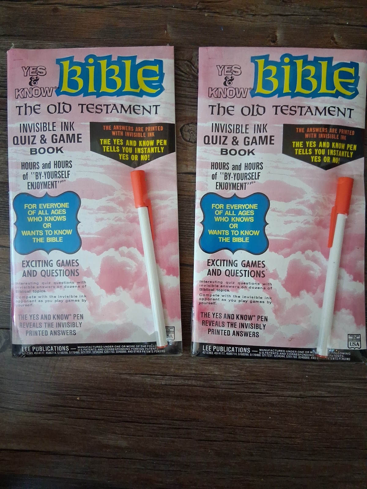 Lot Of 2 Yes & Know Bible New Testament Quiz Book Invisible Ink Sealed Free Ship