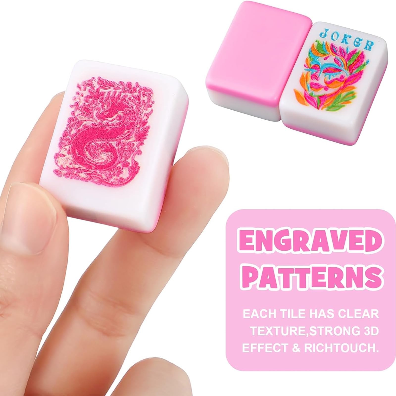 Soulchen 160 Pink Kaleidoscope American Mahjong Tile Set with Acrylic Storage…