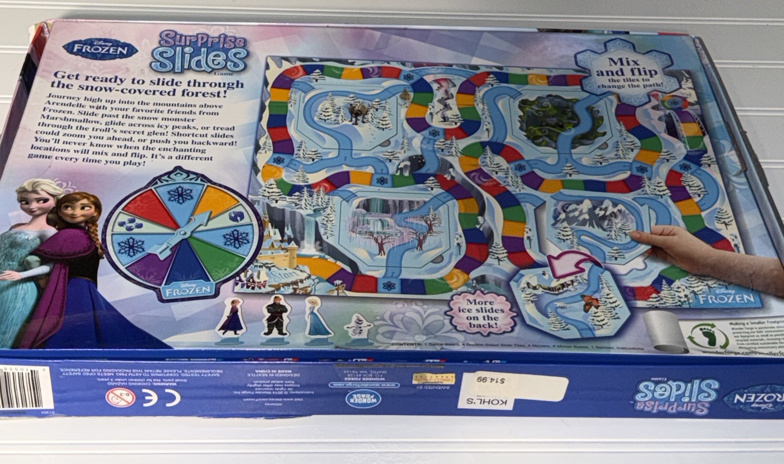 2014 DISNEY Frozen Surprise Slides Board Game Elsa Anna Olaf Kristoff