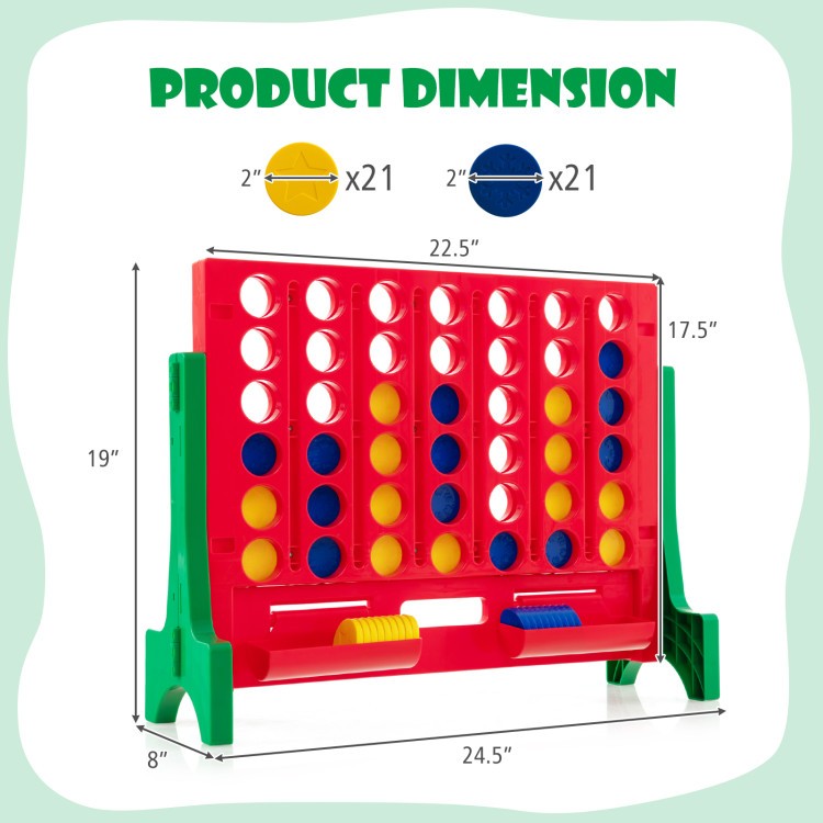 Jumbo 4-to-Score Connect Game Set – Giant Connect Four on Wall or Table with Bag
