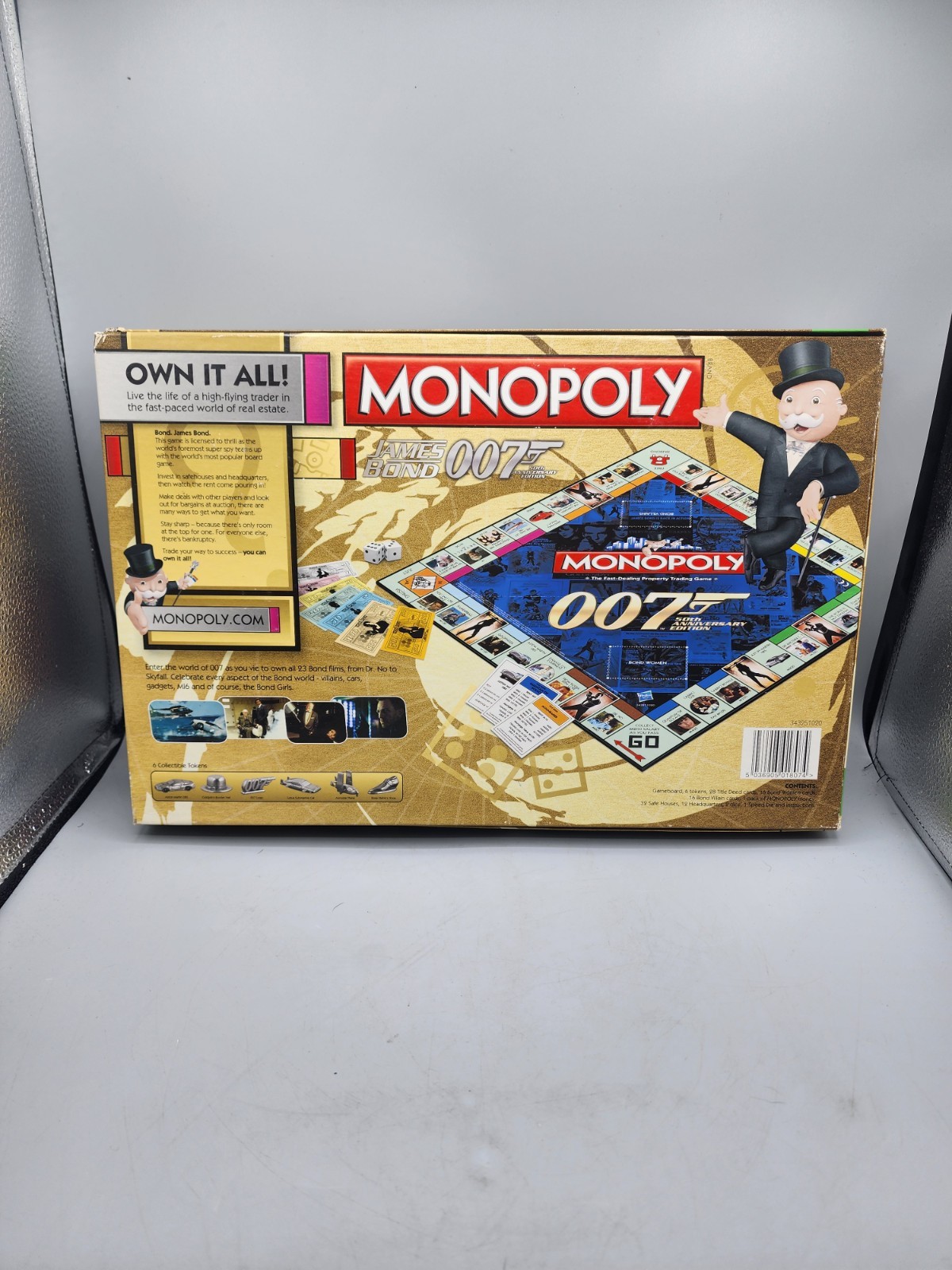Monopoly 50th Anniversary Edition: James Bond 007 Board Game Complete Rare