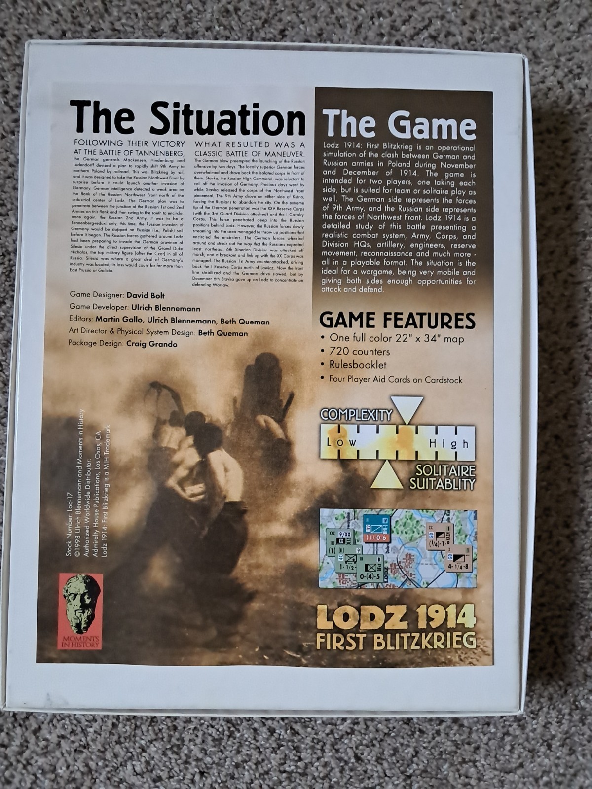 1998 Moments in History Game Lodz 1914 First Blitz Kreig by David Bolt Unpunched