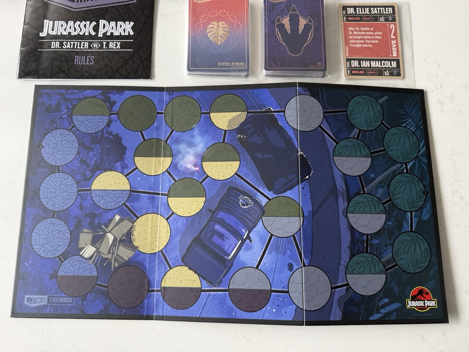 Restoration Games – Unmatched: Jurassic Park – Dr. Sattler VS T.Rex – COMPLETE!