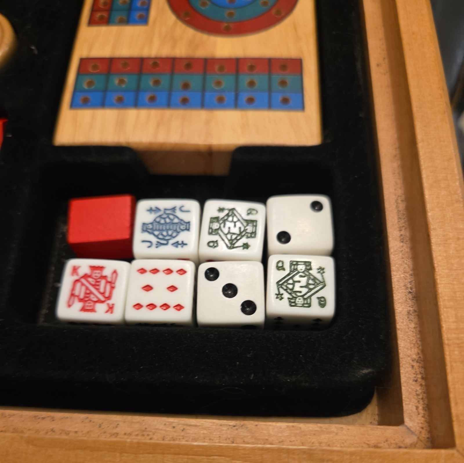 Vintage Monopoly Clue +6 Classic Games Wood Cabinet Used 2004 Chess checker etc