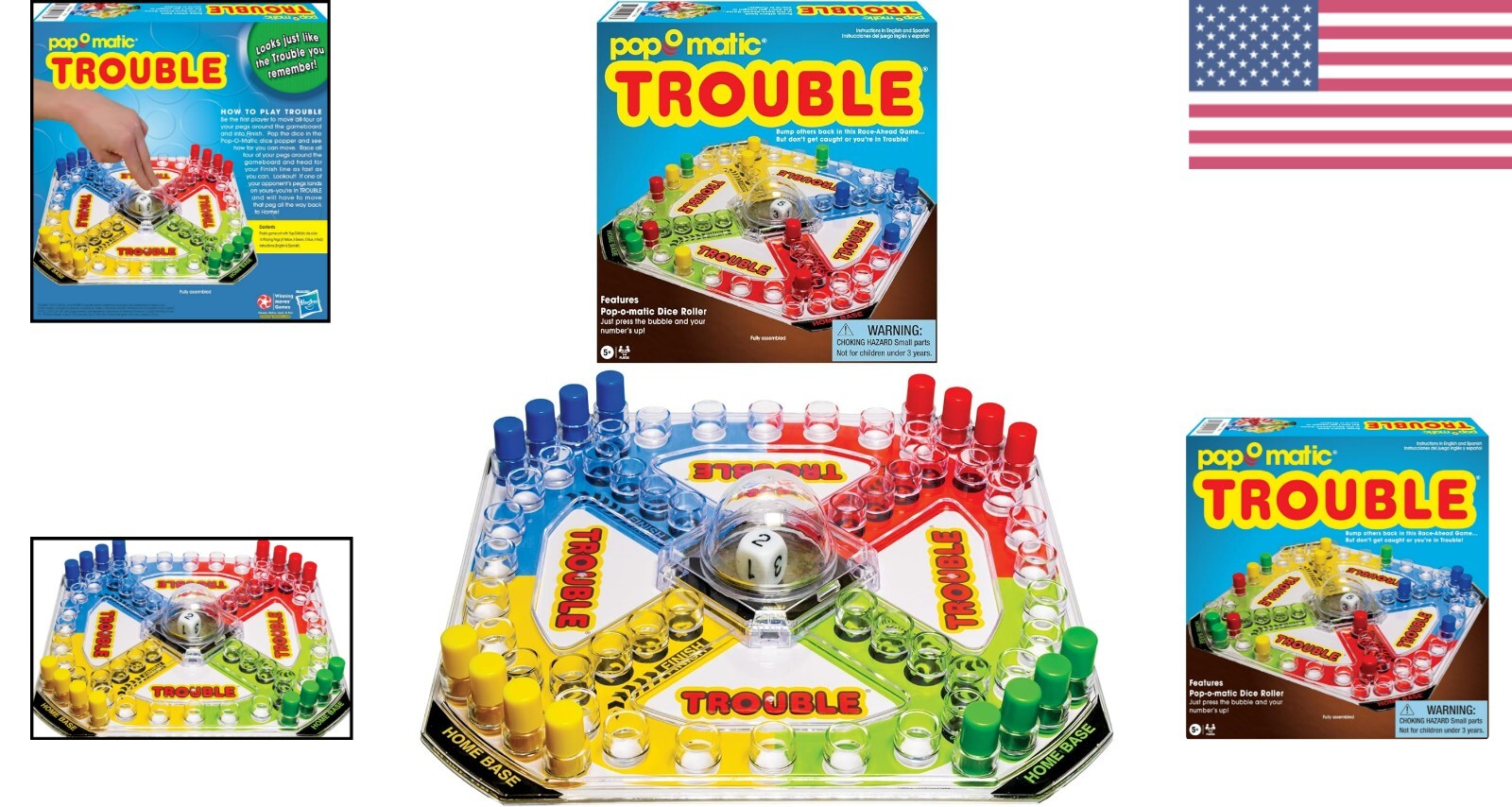 Extra Wide Pop-o-Matic Trouble Game for Kids – Classic Fun & Learning Experience