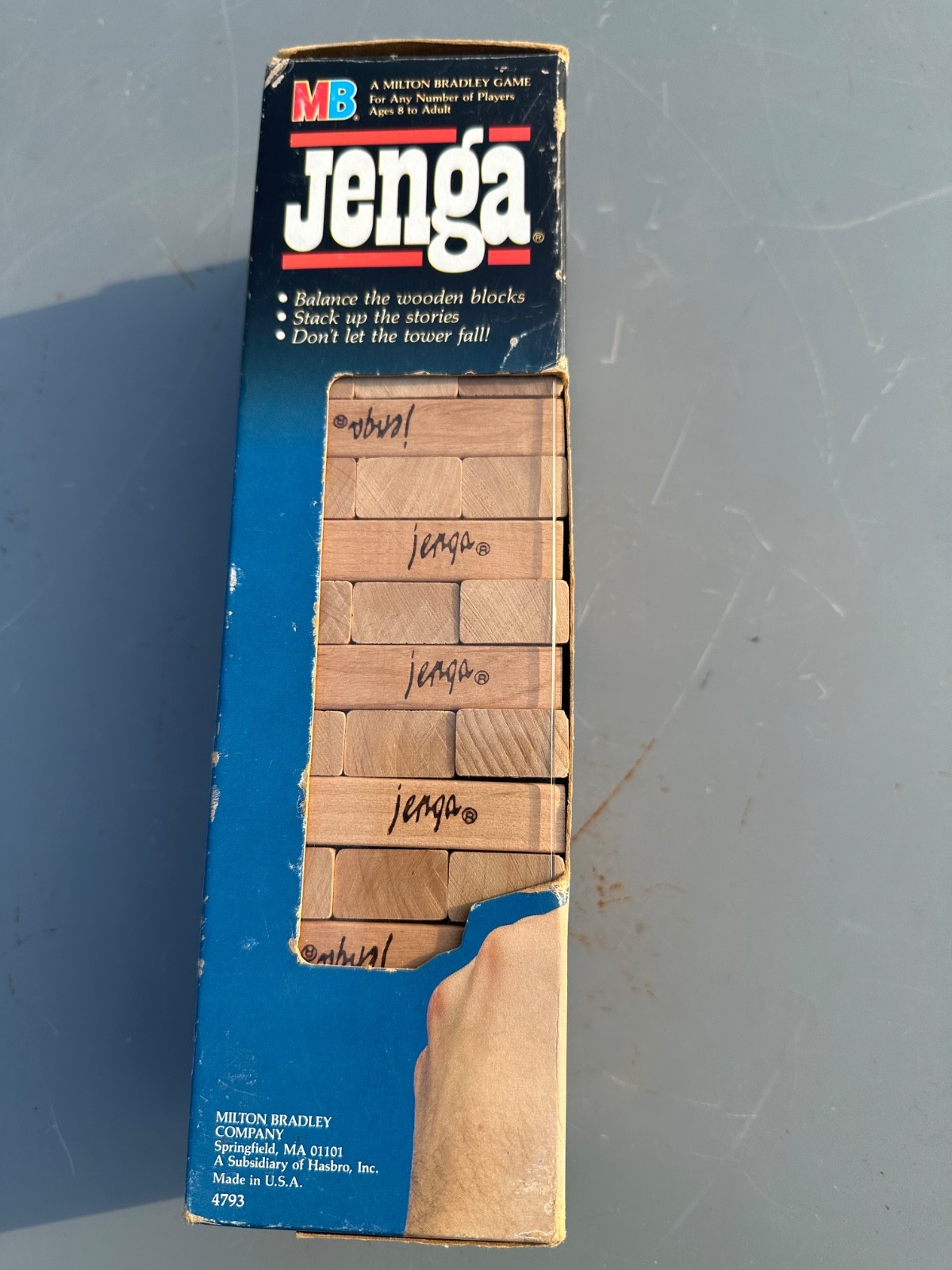 Milton Bradley Jenga Vintage 1986 Classic Wooden Block Game Super Clean Blocks