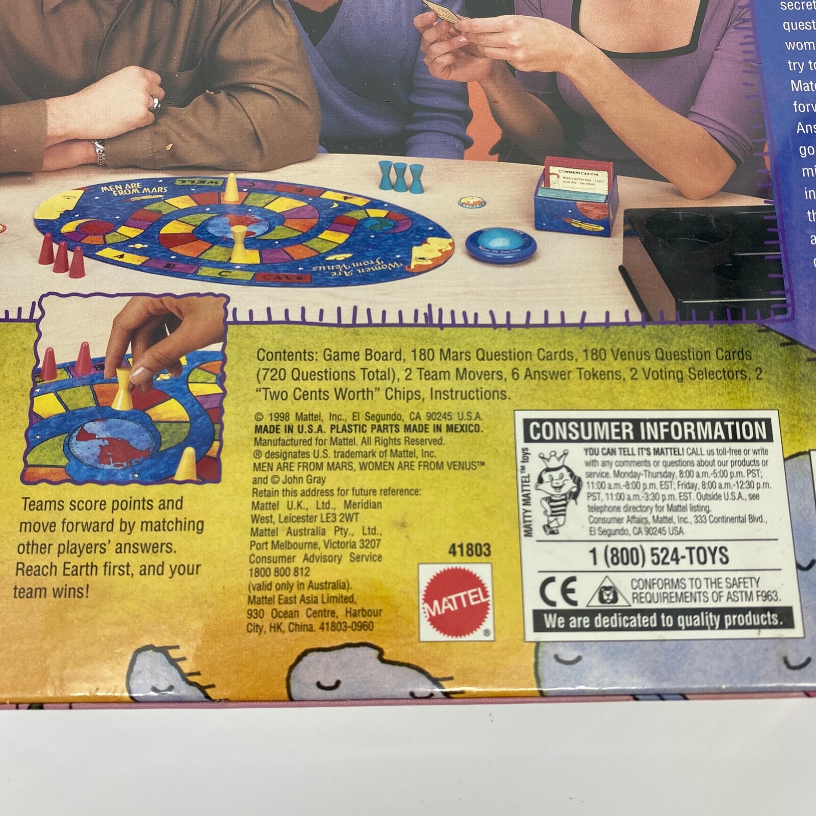 Vintage Board Game Men are From Mars Women are From Venus 1998 NEW IN SEALED BOX