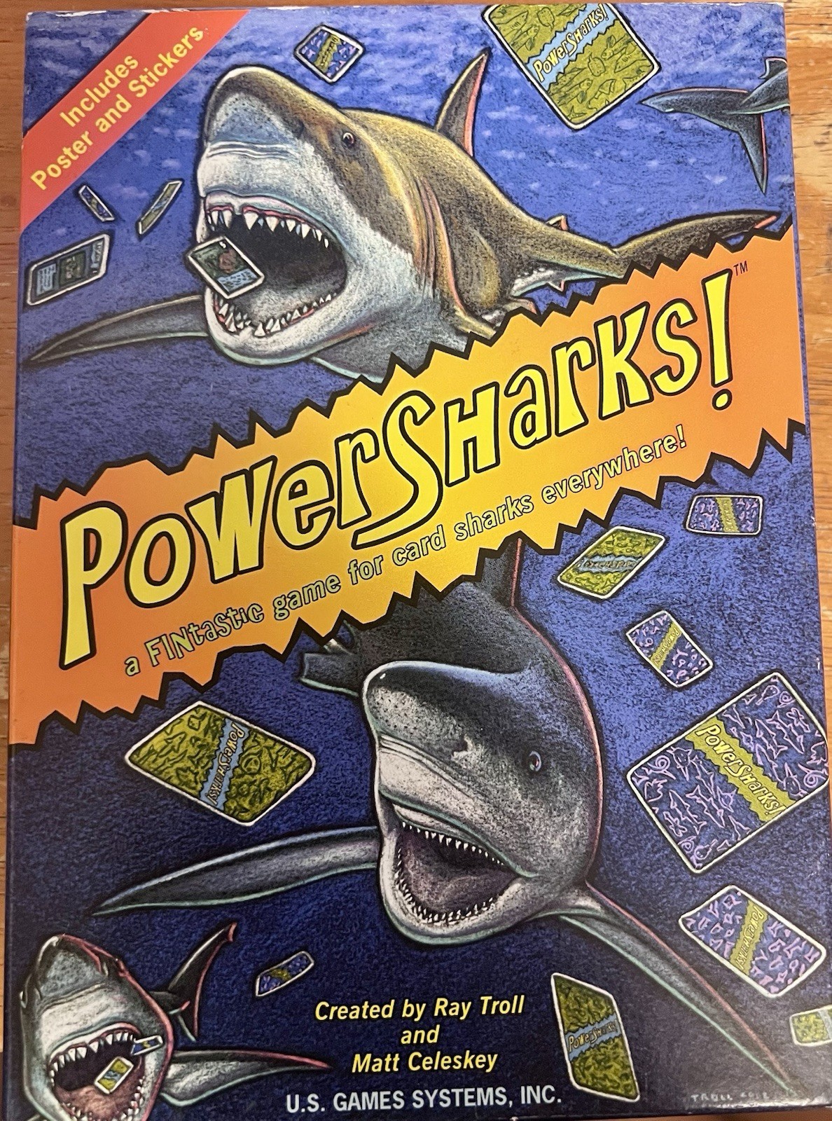 Powersharks! Card Game – US Games Systems Complete With Stickers and Poster