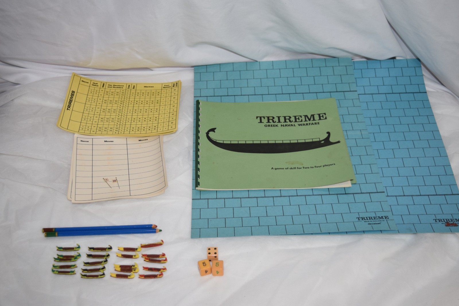 Trireme Decalset 1973 2nd Ed Greek Naval Warfare War Game Not Complete GUC
