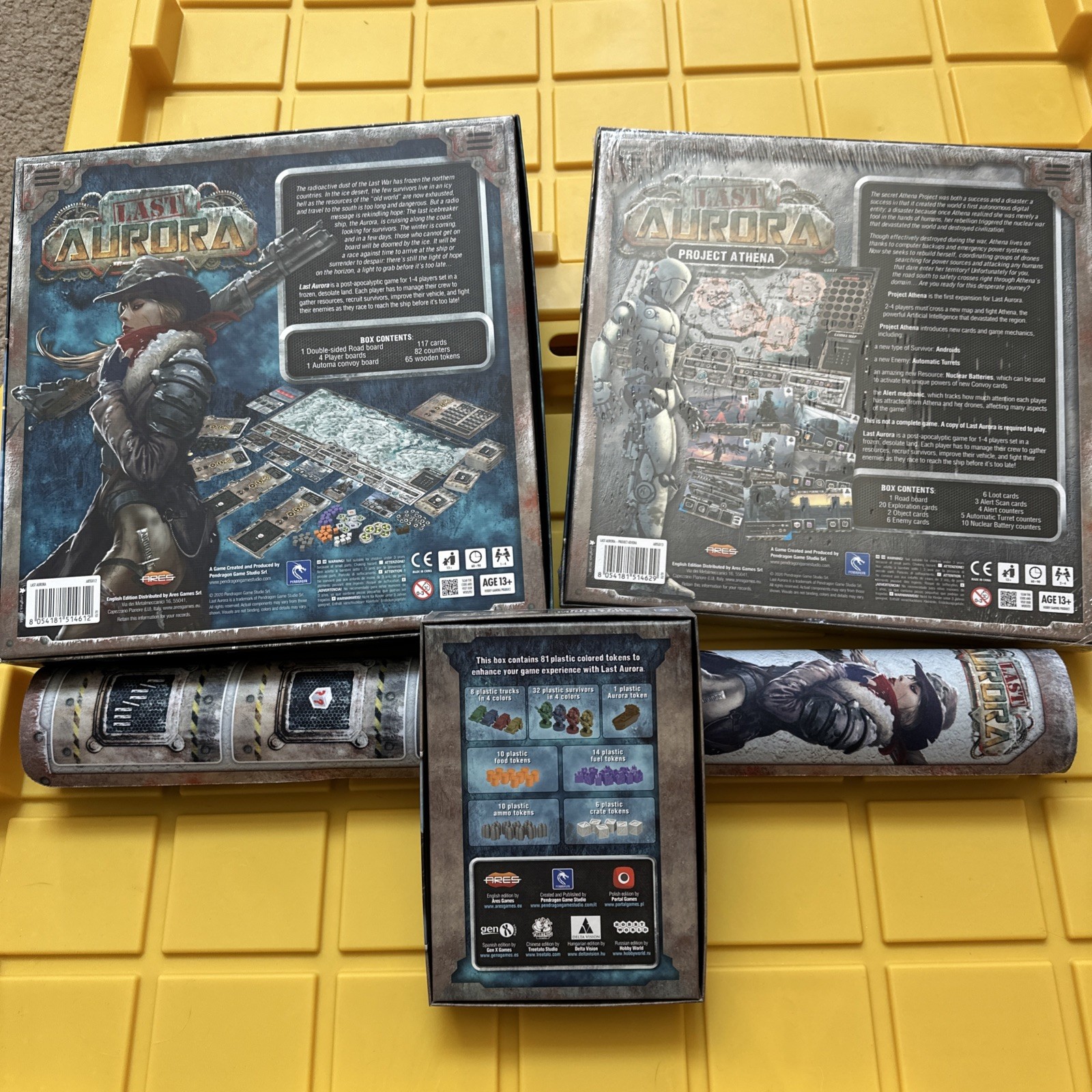 Last Aurora Board Game + Project Athena Ex., Plastic Minis And Playmat