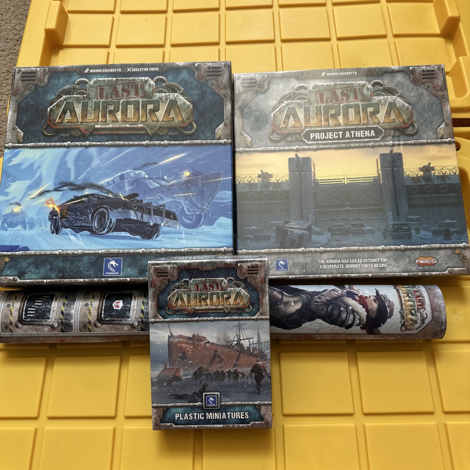 Last Aurora Board Game + Project Athena Ex., Plastic Minis And Playmat