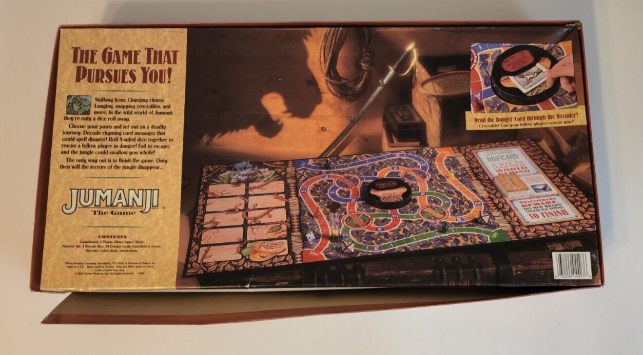 Original Jumanji Board Game Milton Bradley 1995 Sealed Parts Sticker Sheet #4407