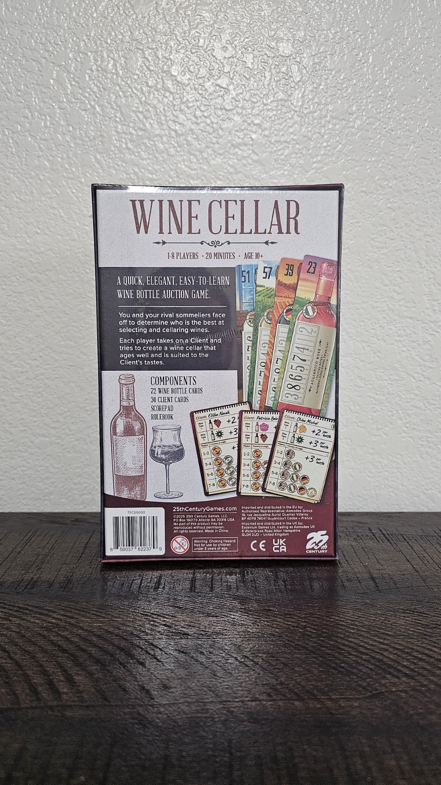 25th Century Games: Wine Cellar. New In Shrink. Bonus Cards. Free Shipping