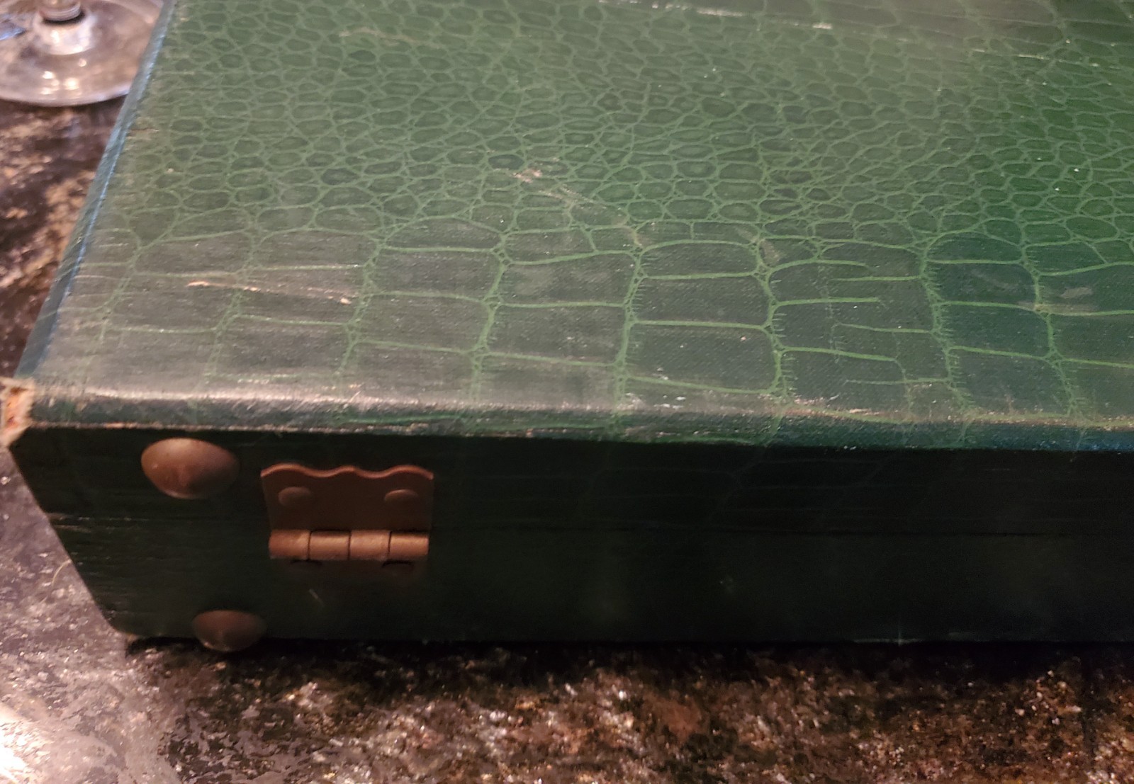Vtg 1940s Cardinal Mahjong Set Green Alligator Case Standing Pheasant 164 Tiles