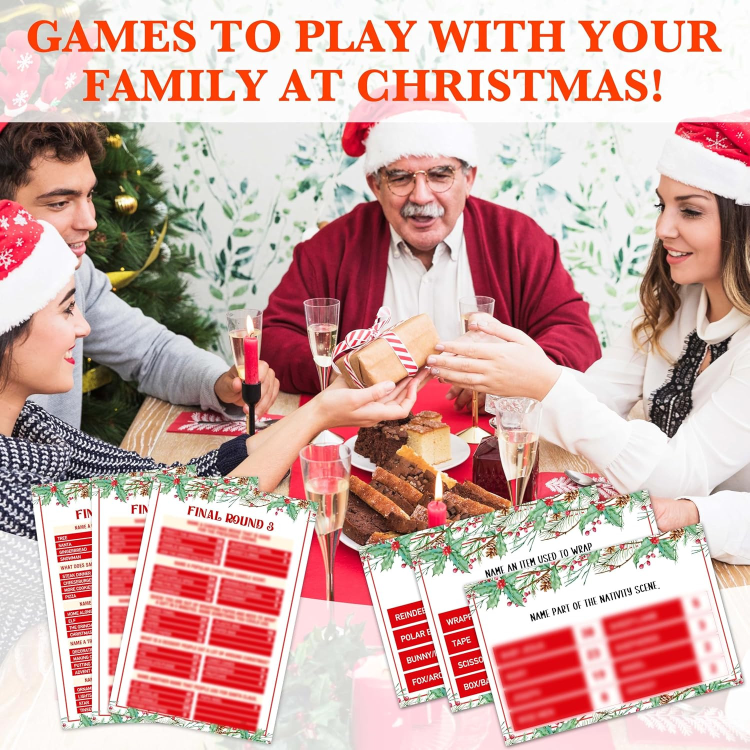 OICPYD Christmas Games for Families, Friendly Feud Game, Holiday Game for Adults