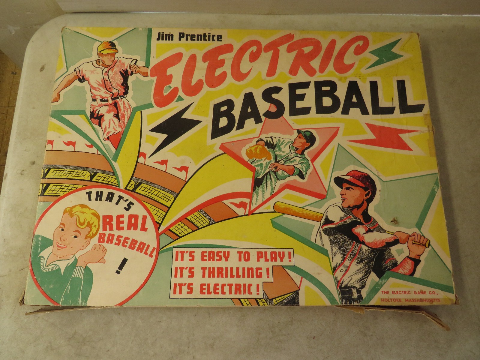 Vintage 1950’s Jim Prentice ELECTRIC BASEBALL GAME In Original Box