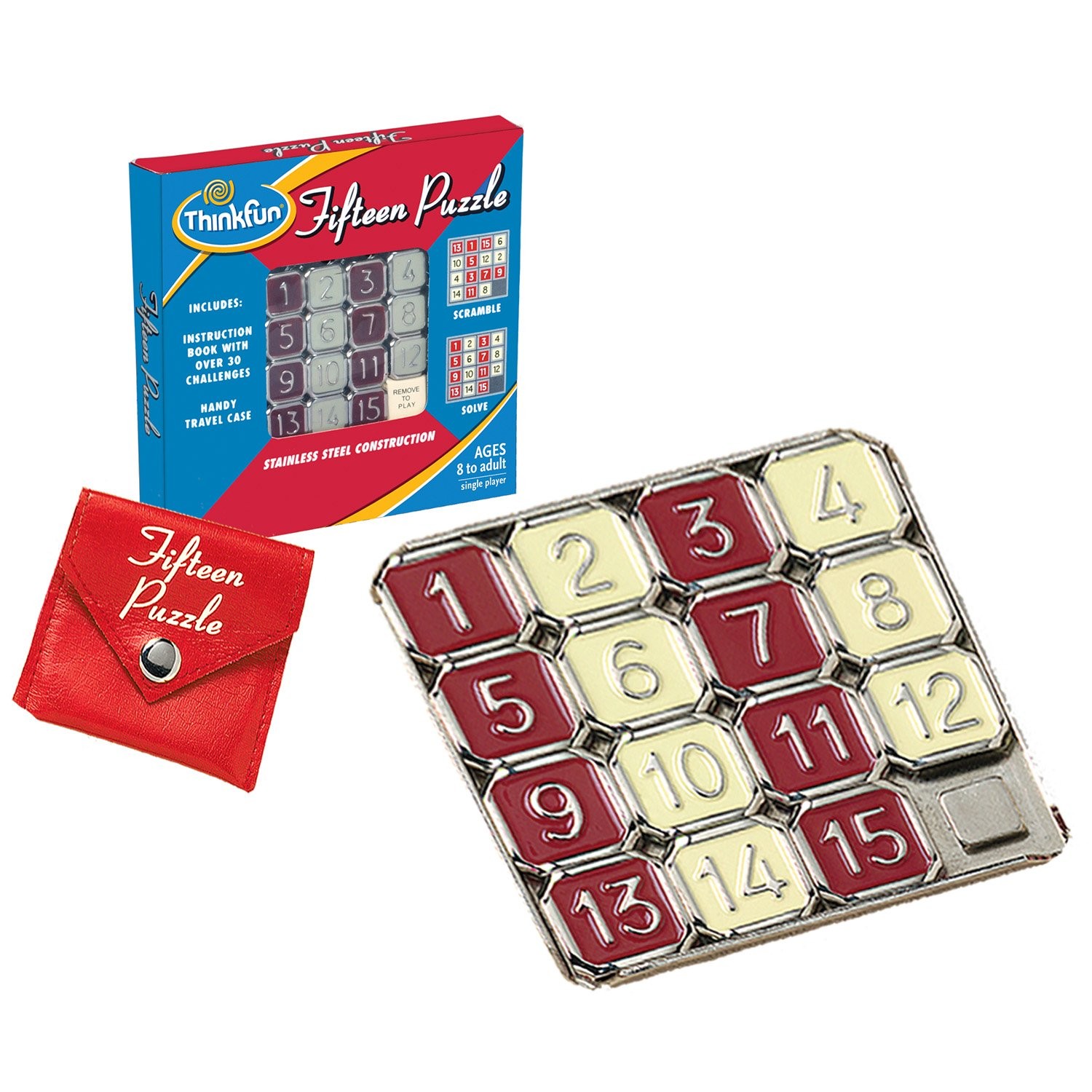 ThinkFun Fifteen Puzzle – Classic Puzzle Game, Perfect for Travel, Can Fit in Yo