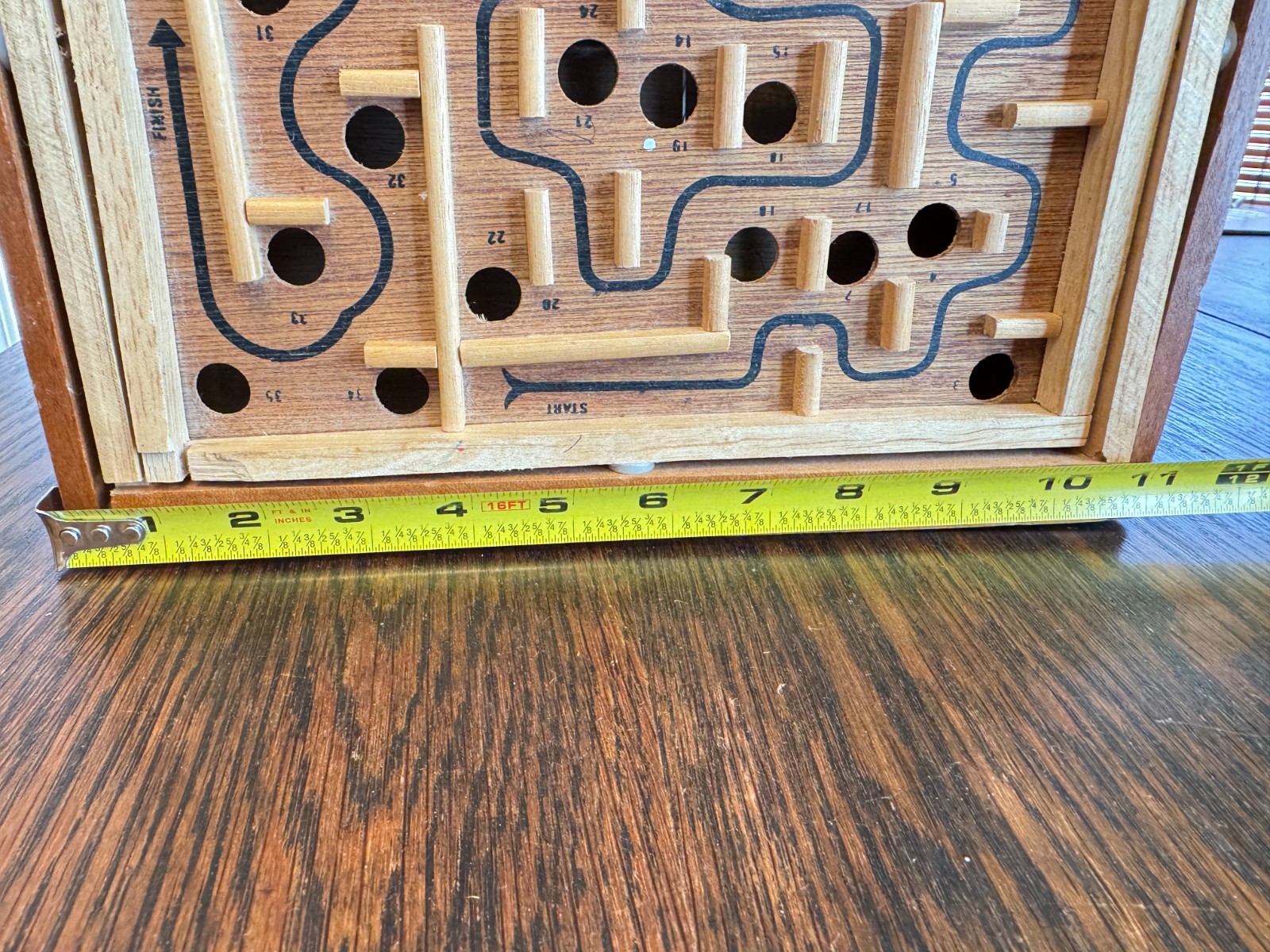 Vintage Labyrinth Wooden Marble Tilting Maze Puzzle Game -No Marbles