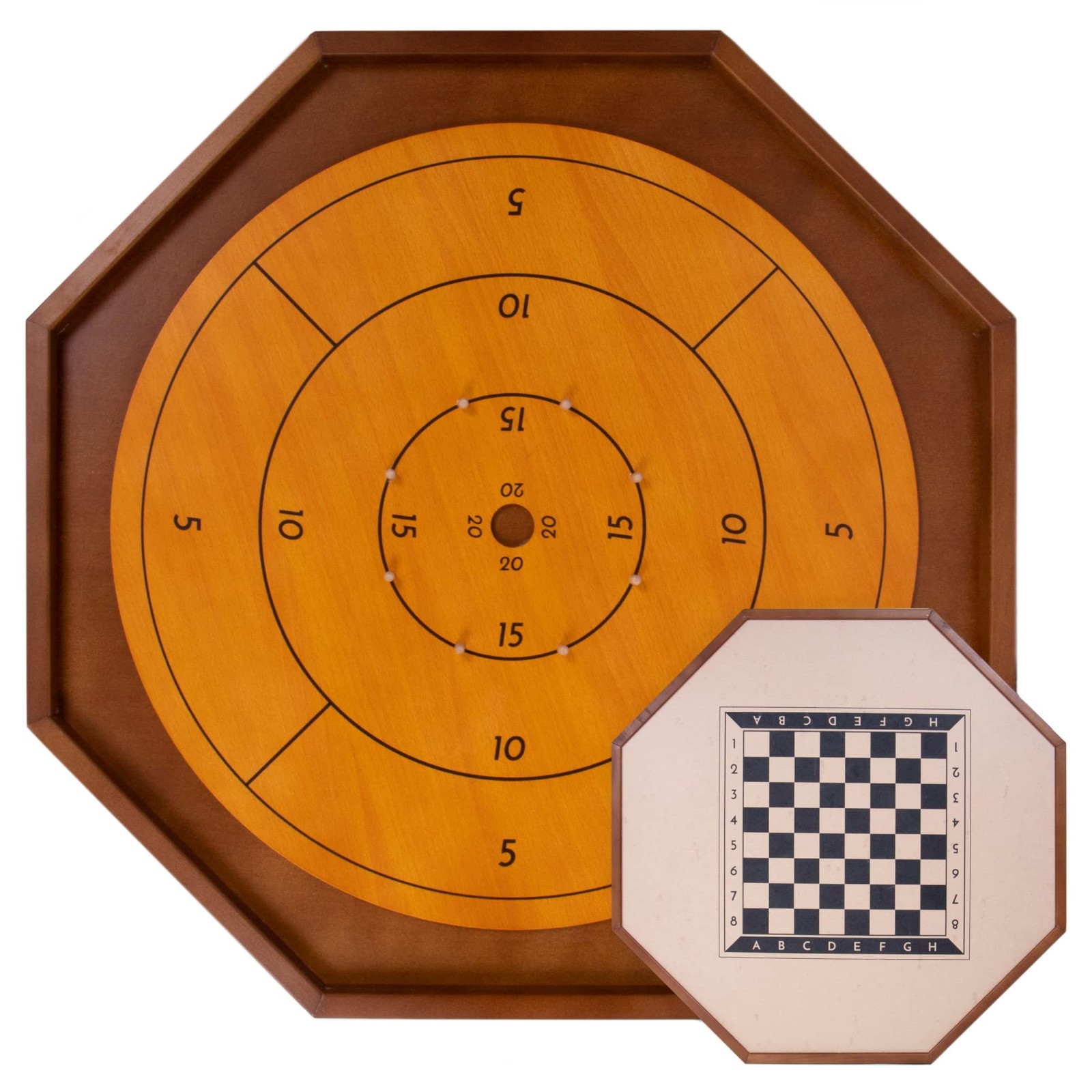 Tournament Crokinole & Checkers | Classic Dexterity Board Game for Two Players |