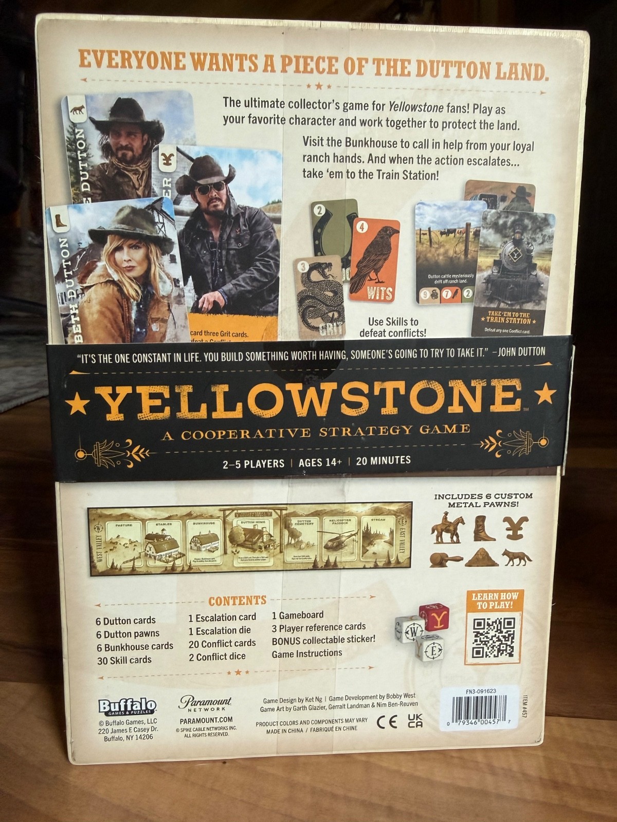 Buffalo Games -YELLOWSTONE Strategy Co-op Board Game Wooden Collectors Box NEW