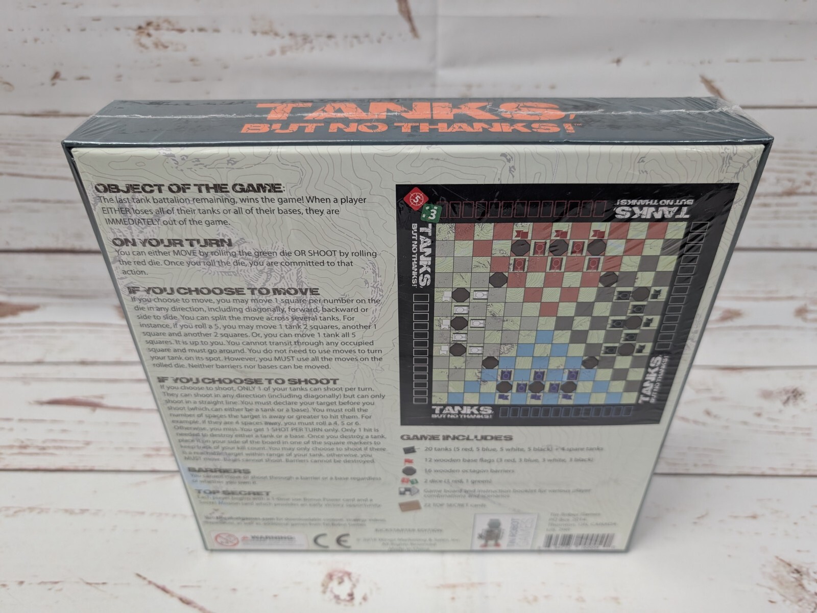 Tanks, But No Thanks! Board Game 2018 Tin Robot Games NIS War Abstract Strategy