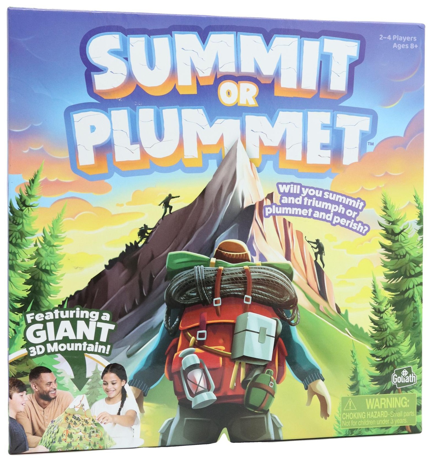 Goliath Summit or Plummet Game | Includes A Giant 13-Inch Tall 3D Mountain | 2-4