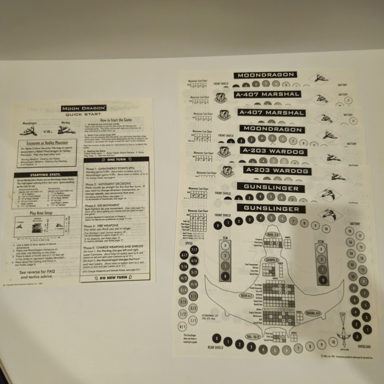 Moondragon Game of Lunar Fighter Combat Role Playing Game Complete Extra Pieces