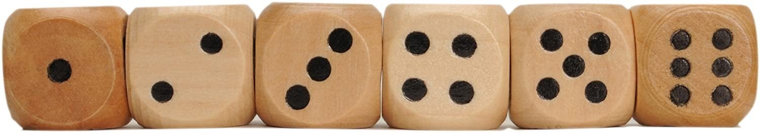 WE Games 12mm Wooden Dice with Rounded Corners – 100 Bulk Pack