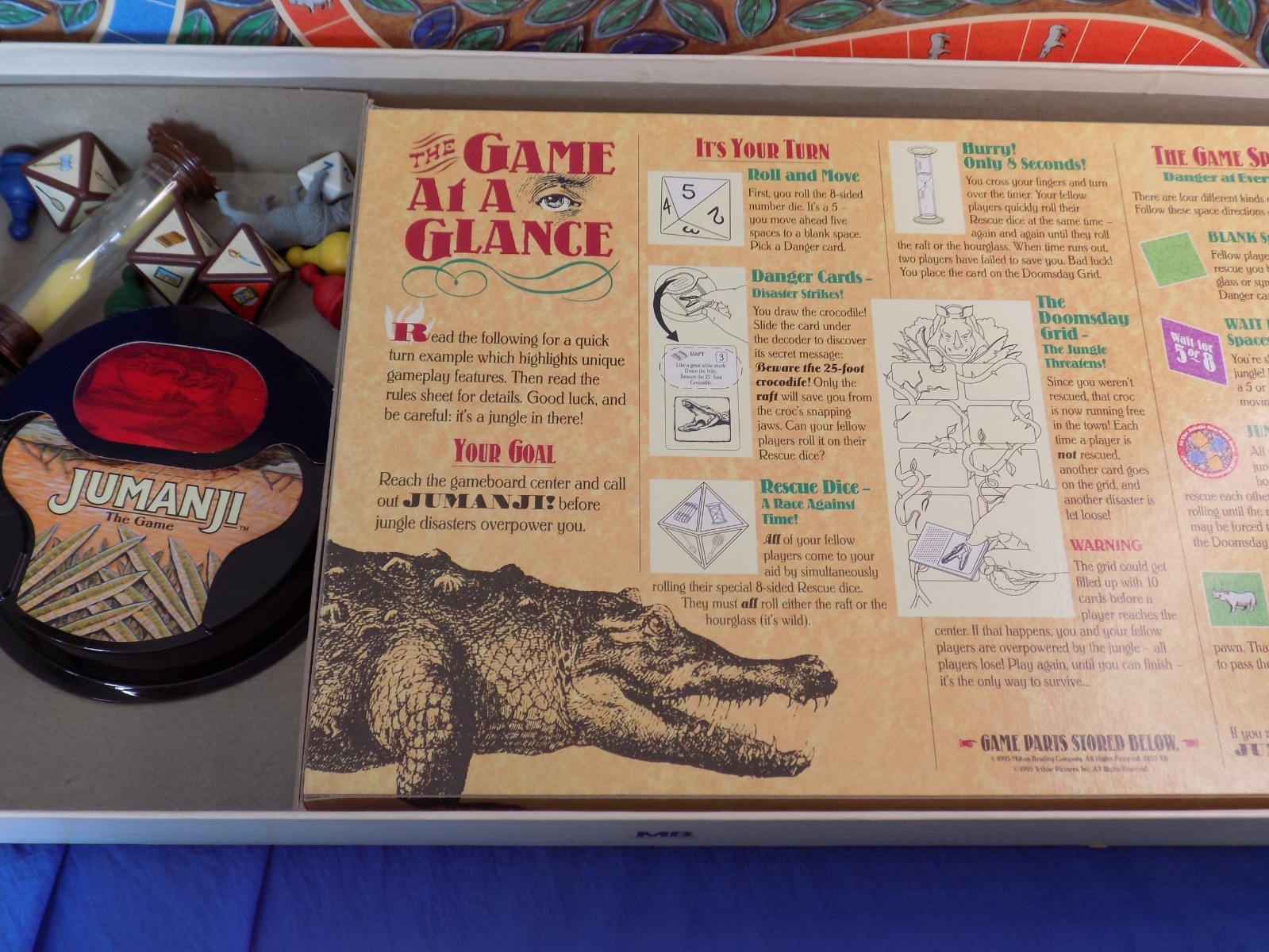 JUMANJI Board Game 100% Complete 1st Edition Milton Bradley Vintage 1995