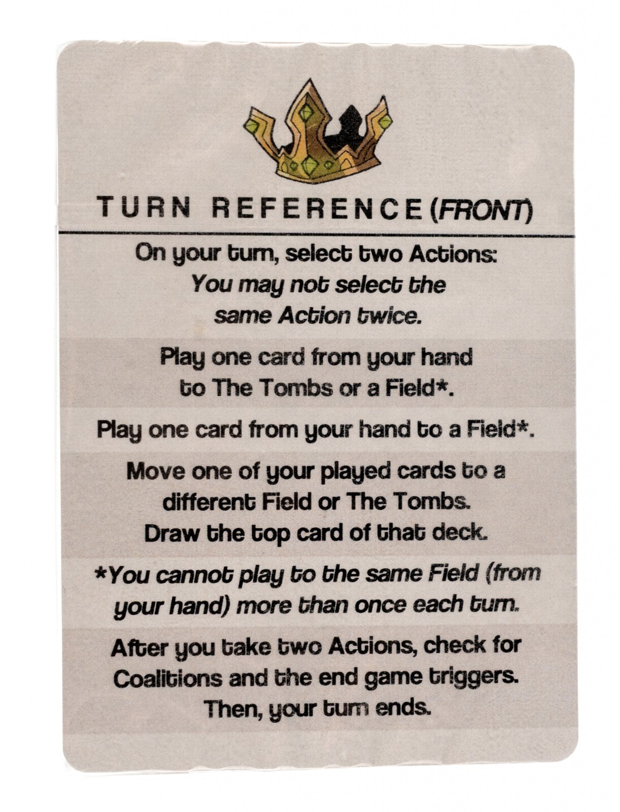 An Empty Throne Card Game 2P John Clowdus 2022 Small Box Games Never Played