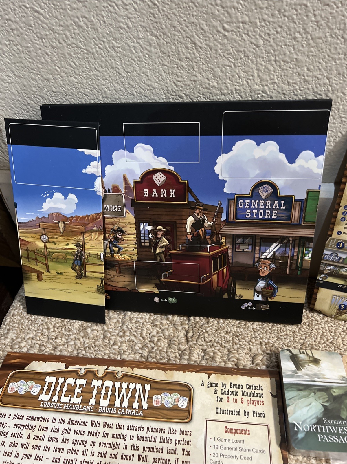 Dice Town Board Game Matagot Complete -Poker Dice Western Strategy Game See Desc