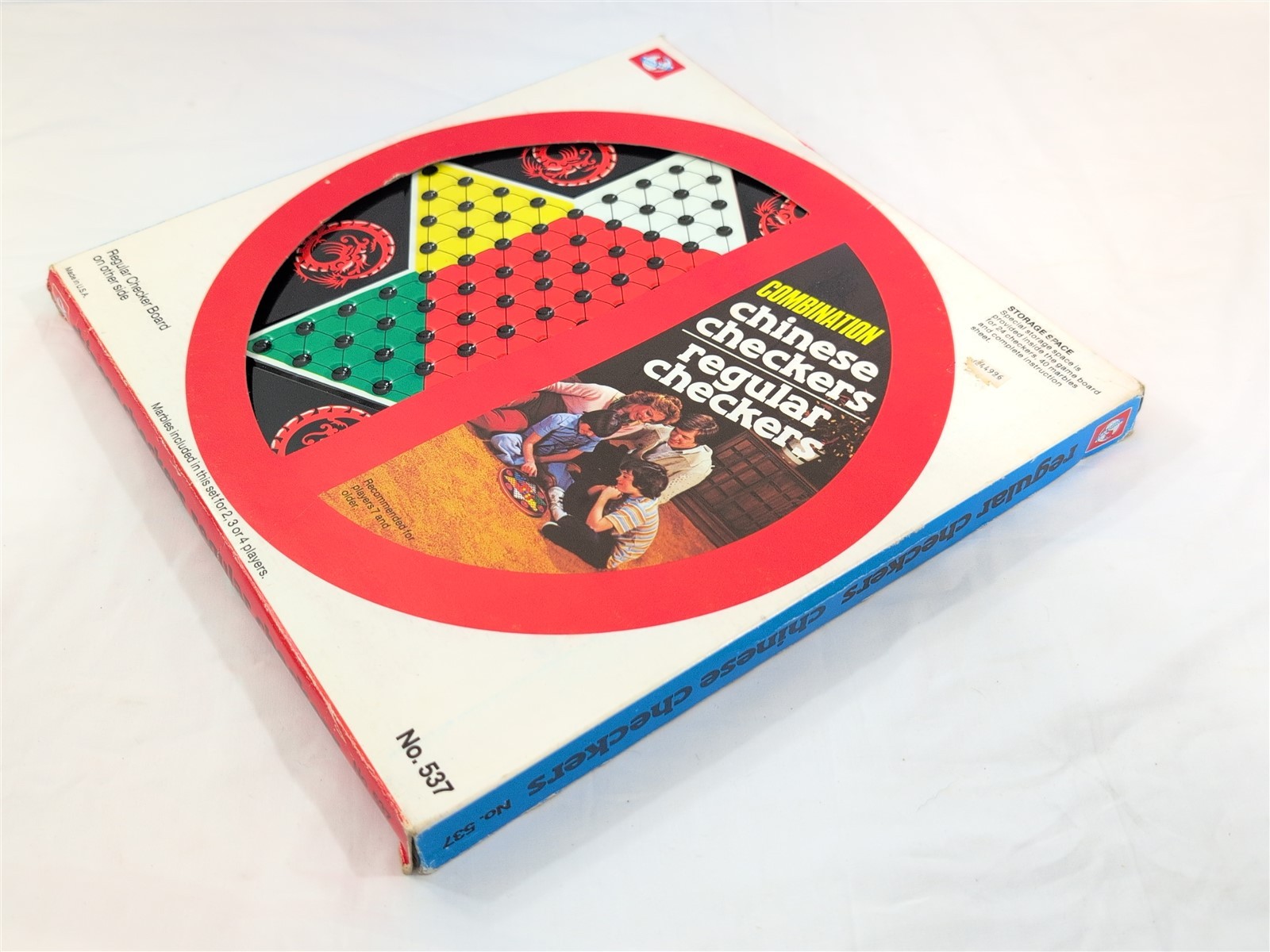 Vintage OHIO ART CHINESE CHECKERS AND REGULAR CHECKERS Game #537-ORIGINAL BOX