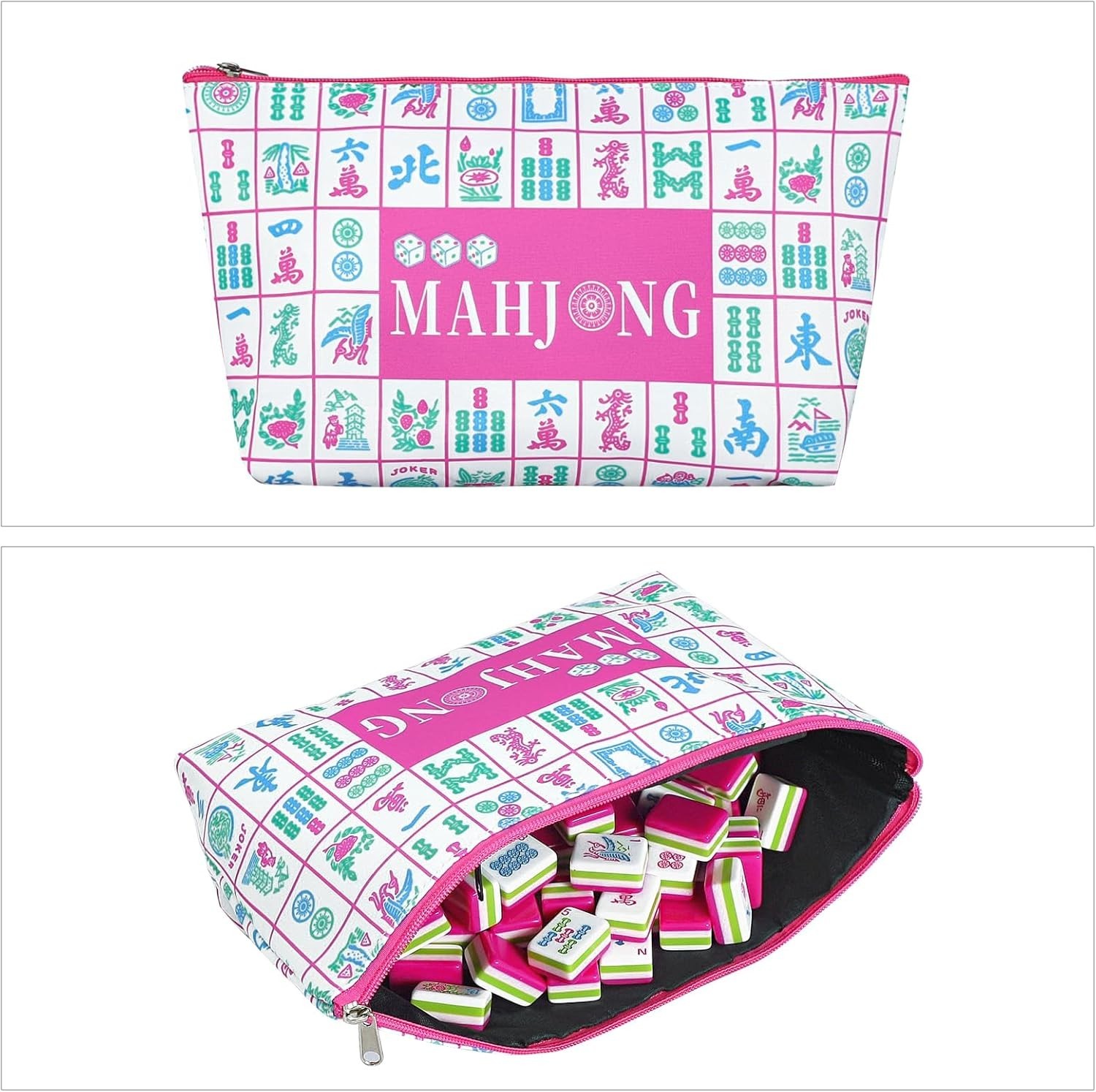 Engraved American Mahjong Tile Set(4 Layer), 166 Acrylic Mahjong Tiles with A Ca